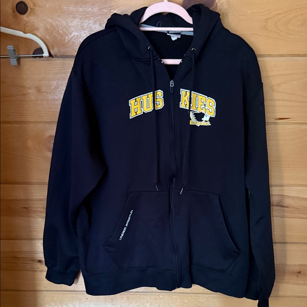 Black Michigan Tech Huskies MTU Under Armour Zip Up Hoodie